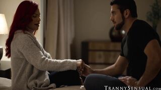 Redhead TS stepmom Foxxy and I have bonding together through bareback sesh