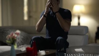 I showed to my attractive TS stepmom Melanie Brooks my skills in fucking