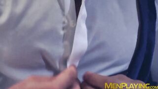 Hardcore take turn anal fucking in the cinema by suited Denis Vega and Ivan Gregory