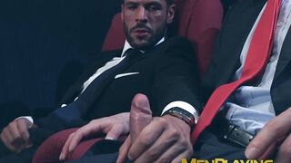 Hardcore take turn anal fucking in the cinema by suited Denis Vega and Ivan Gregory