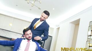 Sexy Javi Gray puts himself into a hardcore spit roasting with Donato Reyes
