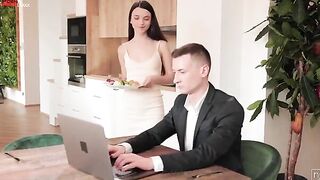Ohana Slender is busy preparing dinner while her BF Charlie Dean tries to finish up with work. There's a chance their date night will be wrecked by work, but Ohana is ready to pull out all the stops to make sure things go her way. Sitting down opposi