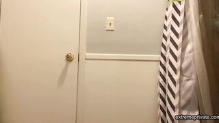 stepdaughter rubbing tan lines tits (spying)