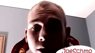 Skinny straight dude Pearl enjoys himself while playing his big dick until he cums wi