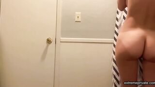 stepdaughter rubbing tan lines tits (spying)