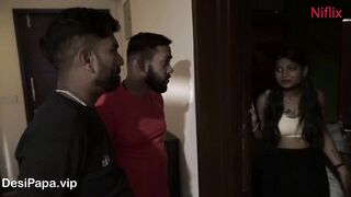 Indian Travellers Fucking An Innocent Girl In Hotel In FFM Threesome
