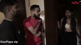 Indian Travellers Fucking An Innocent Girl In Hotel In FFM Threesome
