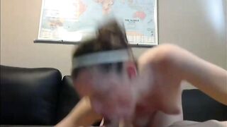 Amateur Babe Sucks a Big Cock and Gets a Facial