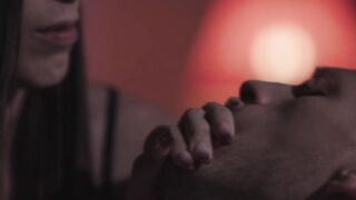 Trans stepsister masturbates beside her stepbrother
