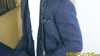 Wet take turn anal fucking by suited buddies Jonathan Miranda and Diego Reyes
