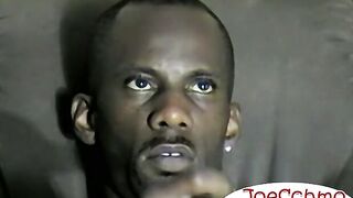Black guy getting his throat fucked by a tattooedÂ dadbod guy