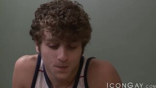 Curly hottie Calvin Banks go all in inside Dirk Wakefields tight ass