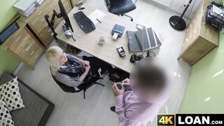 Attractive blonde Katy Rose spends horny time with a loan agent