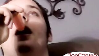 Sloppy sucking this popsickle stick like a dick full of cum