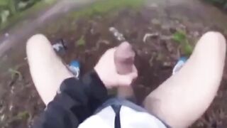 Outdoor Masturbation: Runner Guy Cums in the Park
