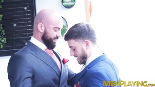 Rough face fucking on a valentines day by suited Bruno Max and Manuel Reyes