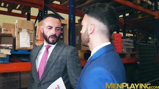 Suited Leo Rosso, Pol Prince ass breed after mutual dick sucking