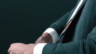 Sexy Trent King fucks himself with his black dildo while jacking his cock
