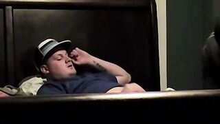 Black guy sucks a big white dick till it cums