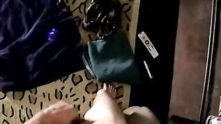 Mature dude displays his enormous dick out
