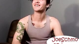 Straight Inked boy grants GFs wish he mouthfucks a gay dude