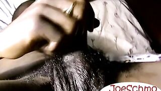 Hot JBone drops a thickload after wanking off his black cock