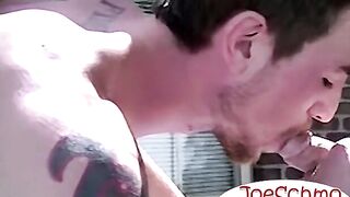 bareback fucking this inked dude hard til I cum in his ass