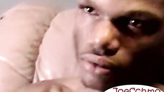 Thick juices spilled from stroking young boys big black cock