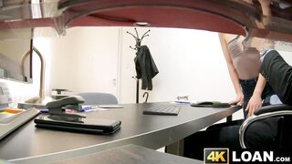 Hidden camera captures Bonnie Dolce swallowing a loan agents huge cock