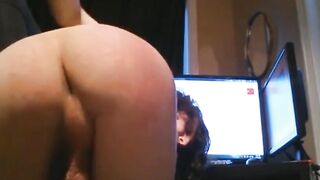 Sissy CD Spanks and Fucks Smooth Pussy