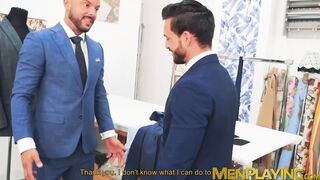 Suited Sir Peter rammed the bubble butt of muscular Javi Gray