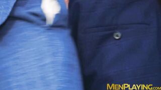 Suited Sir Peter rammed the bubble butt of muscular Javi Gray