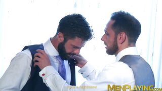 Hardcore ass banging by groomed Hector De Silva and best man Aitor Bravo