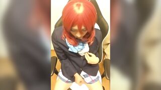 Asian Crossdresser Strokes Solo