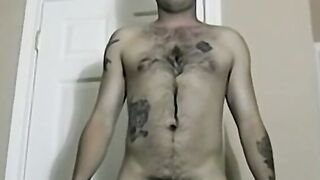 Black haired guy displays his skinny and tall physique