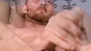 Tattoed guy jerks off his amazing and big dick