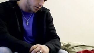 Hung amateur dude jerks off and sprays cum on his buddy