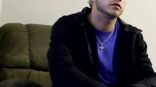 Hung amateur dude jerks off and sprays cum on his buddy