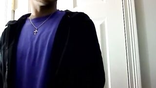 Hung amateur dude jerks off and sprays cum on his buddy