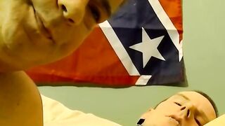 Tattooed thug receives blowjob from a fat cock sucker