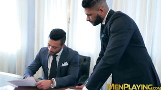 Horny businessmen Andy Star and Pierre Alexander fucking raw