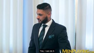 Horny businessmen Andy Star and Pierre Alexander fucking raw