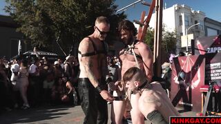 Christian smashes the mallet into Vanders balls