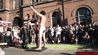 Christian smashes the mallet into Vanders balls