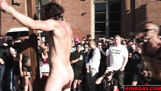Christian smashes the mallet into Vanders balls