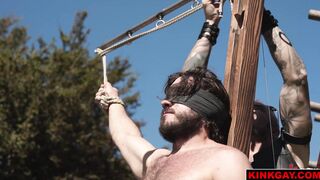 Christian smashes the mallet into Vanders balls
