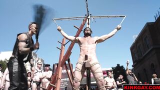 Christian smashes the mallet into Vanders balls