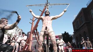 Christian smashes the mallet into Vanders balls