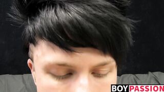 Throbbing cock teen Chad masturbates in passionate solo
