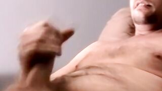 Deviant hung amateur strips naked and beats his fat cock